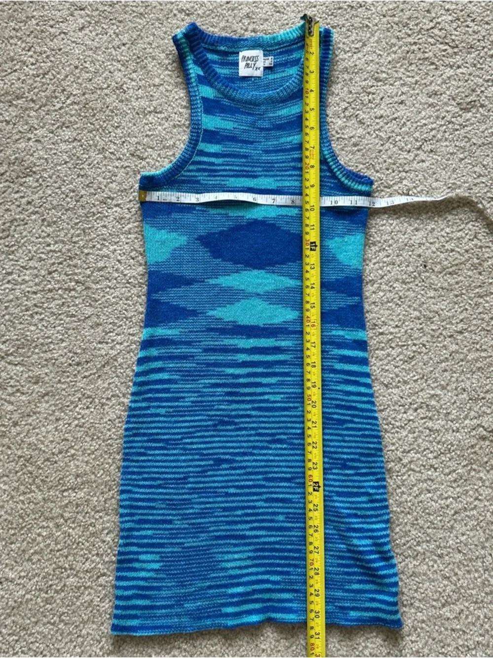 💎 PRINCESS POLLY Elish Blue & Teal Sleeveless Knit Mini Dress XS 💎 - Picture 5 of 5